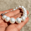 Real Cultured Pearl Bracelet 10mm Pearls 925 Sterling Silver Clasp Made in Italy