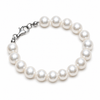 Real Cultured Pearl Bracelet 10mm Pearls 925 Sterling Silver Clasp Made in Italy