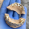 Real Solid 10K Gold Diamond-Cut Diamond Dust Custom Grillz