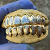 Real Solid 10K Gold Two-Tone Diamond-Dust Custom Grillz