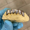 Real Solid 10K Gold Two-Tone Diamond-Dust Custom Grillz