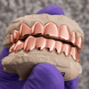 Real Solid 10K Rose Gold Teeth Plain Custom Grillz