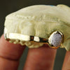 Real Solid 14K Gold Canine Diamond Dust Front Bar Custom Grillz