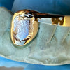 Real Solid 14K Gold Canine Diamond Dust Front Bar Custom Grillz