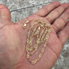 Real Solid 14K Gold Paperclip Paper Clip Chain Necklace Italy 16" -24" 2.5MM