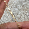 Real Solid 14K Gold Paperclip Paper Clip Chain Necklace Italy 16" -24" 2.5MM