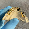 Real Solid 14K Gold Two-Tone Diamond-Dust Custom Grillz