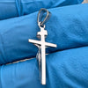 Real Solid 925 Silver Crucifix Jesus Cross Shiny Pendant 1" (Small)