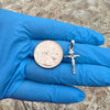 Real Solid 925 Silver Crucifix Jesus Cross Shiny Pendant 1" (Small)