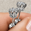 Real Solid 925 Sterling Silver Crown Shape Push-Back Earrings CZ