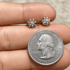 Real Solid 925 Sterling Silver Crown Shape Push-Back Earrings CZ