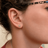 Real Solid 925 Sterling Silver Crown Shape Push-Back Earrings CZ