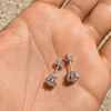 Real Solid 925 Sterling Silver Crown Shape Push-Back Earrings CZ