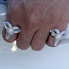 Real Solid 925 Sterling Silver Goat Head Ring Iced Flooded Out