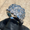 Real Solid 925 Sterling Silver Iced CZ Flooded Out Nugget Ring