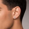Real Solid 925 Sterling Silver Iced $ Dollar Sign Earrings