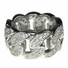 Real Solid 925 Sterling Silver Iced Flooded Out CZ Cuban Ring