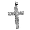 Real Solid 925 Sterling Silver Large Nugget Cross Hip Hop Pendant