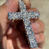 Real Solid 925 Sterling Silver Large Nugget Cross Hip Hop Pendant
