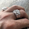 Real Solid 925 Sterling Silver Nugget Design Ring