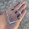 Real Solid 925 Sterling Silver Paperclip Bracelet Italy Paper Clip 8" Inch 6.5MM