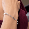 Real Solid 925 Sterling Silver Paperclip Paper Clip Bracelet 6.5"-7.5" 4MM
