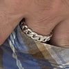 Real Solid 925 Sterling Silver Plain Cuban Link Ring