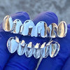 Real Solid 925 Sterling Silver Rainbow Hip Hop Rapper Grillz Set