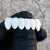 Real Solid 925 Sterling Silver White Enamel Bottom Six Teeth Grillz