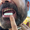 Real Solid 925 Sterling Silver White Enamel Bottom Six Teeth Grillz