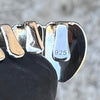 Real Solid 925 Sterling Silver White Enamel Bottom Six Teeth Grillz