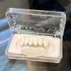 Real Solid 925 Sterling Silver White Enamel Bottom Six Teeth Grillz