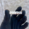 Real Solid 925 Sterling Silver White Enamel Top and Bottom Teeth Grillz Set