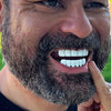 Real Solid 925 Sterling Silver White Enamel Top and Bottom Teeth Grillz Set