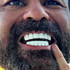 Real Solid 925 Sterling Silver White Enamel Top and Bottom Teeth Grillz Set