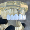 Real Solid 925 Sterling Silver White Enamel Top Six Teeth Grillz