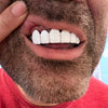 Real Solid 925 Sterling Silver White Enamel Top Six Teeth Grillz