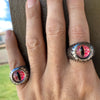 Red Reptile Eye Ring Snake Dinosaur Dragon Cat Lizard Stainless Steel