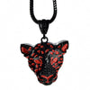 Red Spots Panther 36" Franco Chain Necklace