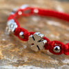 Red St Benedict Hamsa Hand Elephant Four-Leaf Clover Good Luck Bracelet