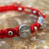 Red St Benedict Hamsa Hand Elephant Four-Leaf Clover Good Luck Bracelet