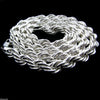 Rope Chain Necklace Silver Tone 10mm Thick x 30" Inch