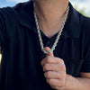 Rope Chain Retro Hip Hop Necklace Silver Tone 26" x 10MM Thick