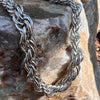 Rope Chain Retro Hip Hop Necklace Silver Tone 26" x 10MM Thick