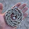 Rope Chain Retro Hip Hop Necklace Silver Tone 26" x 10MM Thick