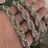 Rope Chain Retro Hip Hop Necklace Silver Tone 26" x 10MM Thick