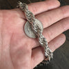 Rope Chain Retro Hip Hop Necklace Silver Tone 26" x 10MM Thick