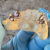 Rose Gold Plated over 925 Silver Custom Double Teeth Vampire Fangs Grillz