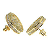 Round 19MM Gold Finish Screw Back Bling Earrings