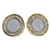 Round Circle Glitter Gold Finish Earrings 15MM